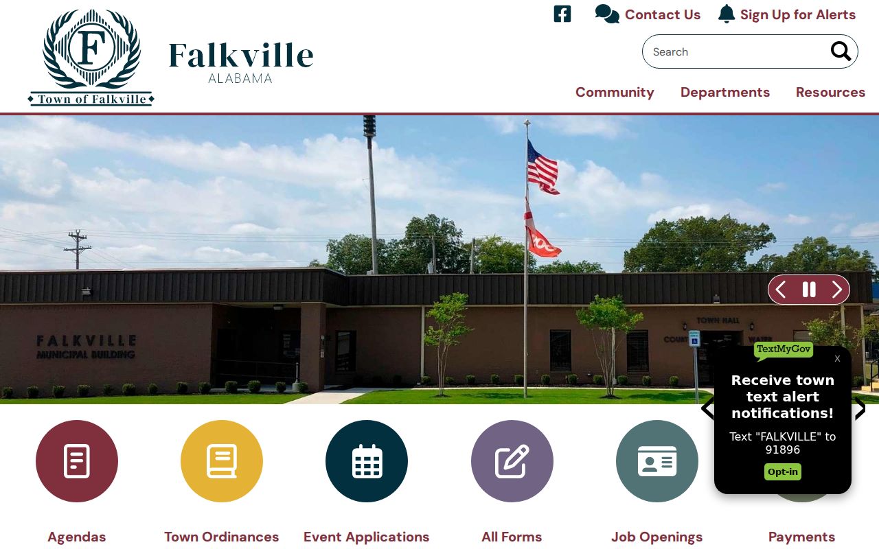Falkville court docket municipal government entry page