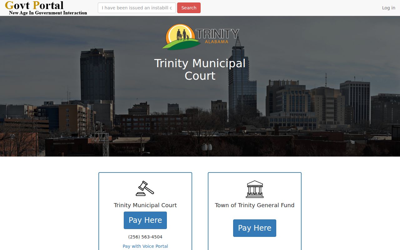 Priceville court docket comparison with nearby Trinity payment portal
